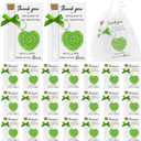 50 Set Wedding Favors for Guests Crochet Heart Keychain Bulk with Glass Jars Thank You Cards Organza Bags Handmade Bridal Shower Bachelorette Party Gift Souvenirs