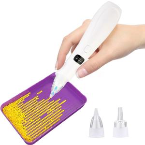 Electric Diamond Painting Pen, 2 Replacement Tip, Adjustable Suction Mode, Cordless Diamond Art Painting Pen with Vacuum Pump for Adult, DIY Art Tool Kits