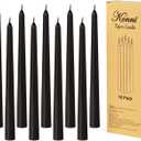 KONNI 0.8710 Inch Black Taper Candles, Unscented and Smokeless Tall Candlesticks, 10 Pack Halloween Taper Candles with Cotton Wicks, Long Burning, Ideal for Weddings, Dinner Parties, and Home Dcor