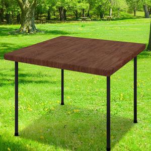 Smiry Square Table Cloth Cover, Waterproof Elastic Fitted Picnic Tablecloth, Wipeable Flannel Backed Vinyl Tablecloths for Camping, Dining, Outdoor (Brown, 42" x 42")