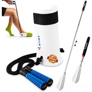 SOKELP-Sock Aid-Sock Aids for Putting On Socks-Sock Assistant Device No Bending-Hip Kit-Disability Aids for Elderly & Pregnant-Sock Helpers to Put On Your Socks for Seniors & Shoe Horn (Blue)
