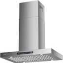 IKTCH Upgrated 36 inch Island Mount Range Hood, 900 CFM Ducted Range Hood with 4 Speed Fan, Stainless Steel with Gesture Sensing & Touch Control Making life Smarter IKIS02-36