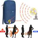 RFID Family Passport Wallet Holder Waterproof, Travel Document Organizer Credit Card Clutch Bag for Men Women