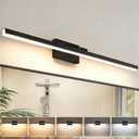 IZORRO Modern Bathroom Vanity Light 48 inch, Rotatable, 36W Dimmable Led Bathroom Light Fixture Over Mirror, Black Vanity Light Bar (5 Color Temperature)