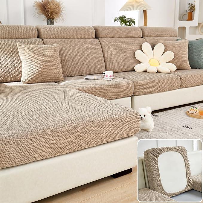 Magic Sofa Covers Soothing Home Sofa Covers Couchs Slipcover Stretch Couchs Covers Sofa Hero Covers for Couch Couch Cover for Dogs Washable(Khaki,3 Seat Cover)