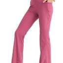 Deuerr Girls' Flare Leggings with Pockets Trendy Girls' Ribbed Knit Bell Bottoms High Waisted Yoga Pants Black for 4-12Years (Pink)