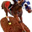 Race Horse Figurine Statue Decor Thoroughbred with Jockey Horse Racing Memorabilia