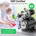 VIVOSUN 1.6 HP Shallow Well Pump with Pressure Tank, NSF Certified, 1320 GPH, Stainless Steel, Automatic Water Booster Jet Pump with Two Adapters for Home, Garden, Lawn