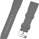 Kai Tian 18mm 20mm 22mm 24mm Curved Ends Silicone Watch Band, Premium Soft Silicone Adjustable Black Watch Bands Replacement Rubber Watch Strap for Women Men (Gray)