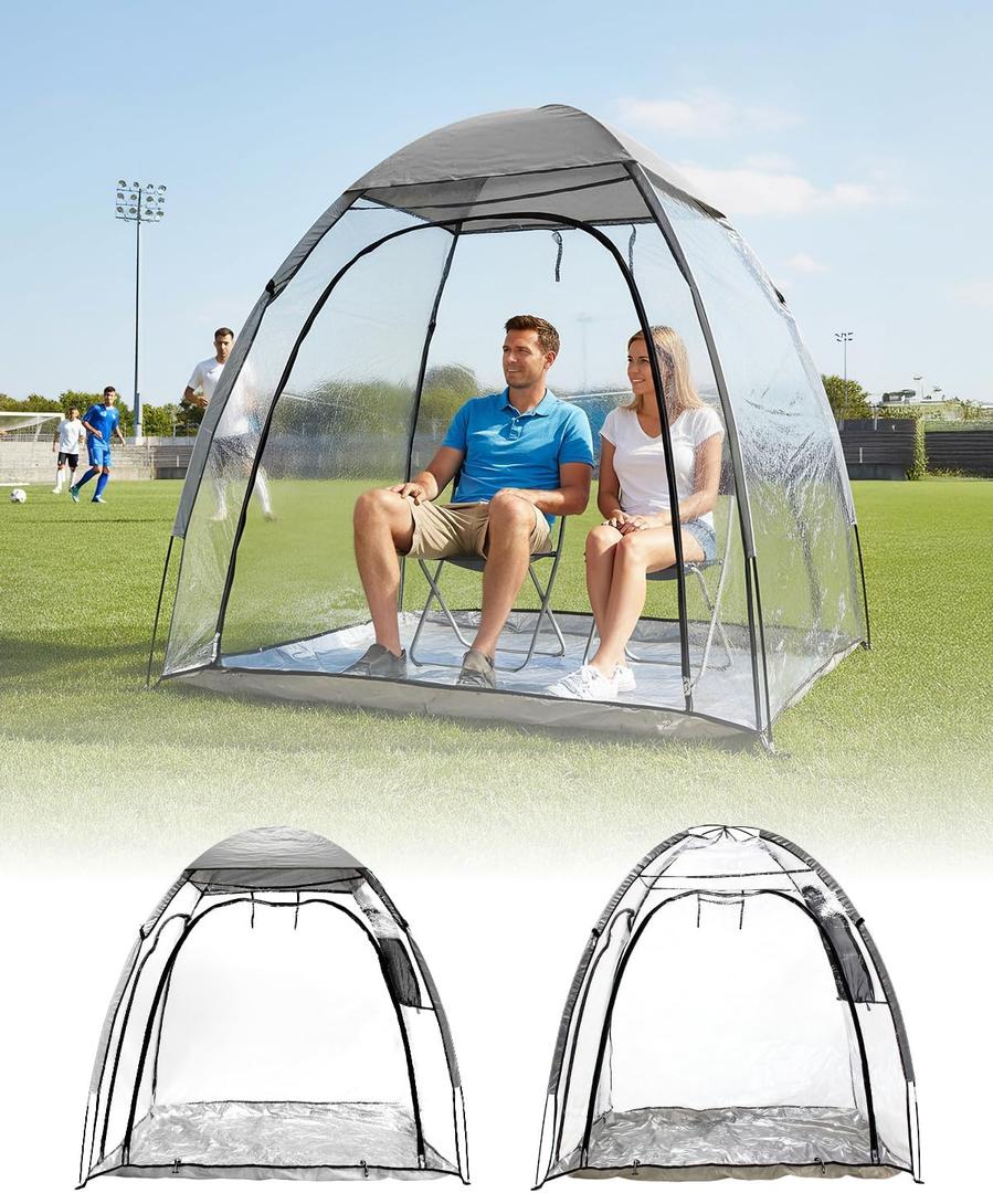 Abahub Clear Bubble Tent for 1-2 Person, Sports Tent with Sealed Floor, Outdoor Winter Tent with Carrying Bag for Sport Event, Camping, Fishing, Cheering