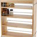 DINDON Pull Out Spice Rack Organizer for Cabinet, (5" W x 21.9" D x 25.2" H) Multi-Use Wood Pull Out Cabinet Organizer Slide Out Shelf Cabinet Storage for Kitchen, Pantry Organization