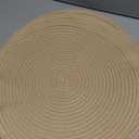 SHACOS 15 inch Round Braided Placemats Set of 6 Non Slip Heat Resistant Round Table Mats Fabric Place Mats for Dinner Party Table Decoration (Light Beige, 6)