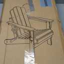 KINGYES Adjustable Folding Adirondack Chair, HDPE Reclining Adirondack Chair with Cup Holder, All Weather Resistance Embossing Oversize Adirondack Outdoor Chair, Brown 