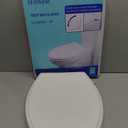 Hibbent Premium Elongated Toilet Seat with Quiet Close, One-Click to Quick Release, Installation Non-Slip Seat Bumpers, Slow Toilet Seat and Cover, Cleaning-White Color