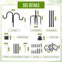 Garden Hose Holder, Upgraded Water Hose Holder, 2-in-1 Heavy Duty Hose Stand, 88Inch Freestanding Hose Hanger, Detachable Garden Hose Storage Rack with Adjustable Shepherds Hooks, Bird Feeder Pole