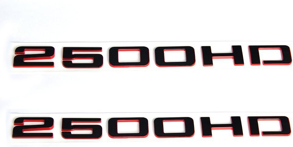 2pack OEM 2500HD Letter Nameplate Emblems 2500 HD Badge Compatible with Silverado Sierra Glossy (2007-2018 Redline)