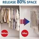 Hanging Vacuum Storage Bags, 4 Pack Hanging Storage Bags for Clothes With Electric Pump, Vacuum Sealed for Suits, Dress, Jackets (4 Long)