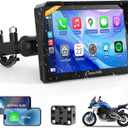 Carpuride W702PRO for Motorcycle CarPlay& Android Auto& Dual Bluetooth - 7" Waterproof GPS Navigation Screen for Motorbike, Music Sharing, Intercom, EQ, Light Sensor, Compass, Barometer