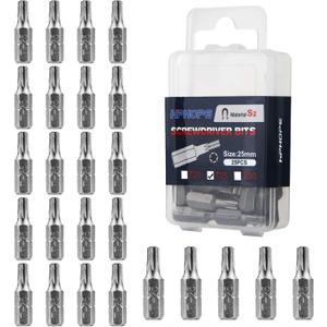 HPHOPE T25 Screwdriver Bit Set, Torx Bits T25, 1/4" Hexagon Bit (Length: 1", 25 Pack)