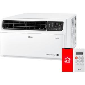 LG 6000 BTU Window Air Conditioner Energy Saving Dual Inverter, Remote Control, WiFi, LG ThinQ, Alexa, Hey Google Enabled Washable Filer Ultra-Quiet Cools Small Room up to 250 Sq.Ft White LW6023IVSM