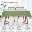 maxmill Linen Texture Tablecloth Water Resistant Antiwrinkle Spillproof Wipeable Washable Soft Fabric Table Cloth for Dining Room, Buffet Banquet Party Holiday, Rectangular 60 x 108 Inch, Sage Green
