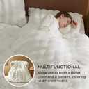 Bedsure Luxurious Faux Fur Duvet Cover King Size Set - Ultra Soft & Fluffy & Cozy & Warm - Elegant Shaggy Bubble Design Bedding with Duvet Cover and Pillow Shams, Coconut White (09 - Coconut White (No Comforter))