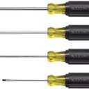 Klein Tools 85484 Screwdriver Set, Made in USA, Mini Slotted and Phillips Screwdrivers with Tip-Ident and Premium Chrome Plated Shafts, 4-Piece