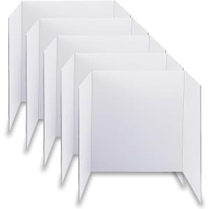 Trifold Poster Board, 24" x 16", 5-Pack, White Corrugated Project Boards for Science Fairs, School Projects, Event Displays, and Business Presentations