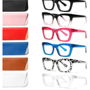 6 Pack Oprah Style Reading Glasses for Women Blue Light Blocking Computer Square Readers with Spring Hinge (Mix Color, 1.50, x)
