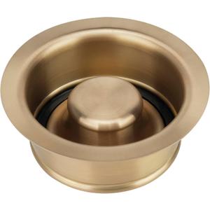 Champagne Bronze Sink Garbage Disposal Flange and Stopper for Kitchen - Fit 3.5" Standard Sink - 304 Stainless Steel Champagne Brushed Gold Brass - Compatible with Delta Faucet