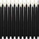 24 Pack Black Taper Candles, 7-8 Hours Burn Time, Unscented, Smokeless and Dripless, 0.75 x 10 Inch Dinner Candle Set for Halloween, Household, Wedding, Party and Home Décor Candlesticks