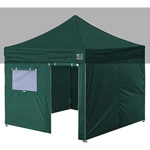 Eurmax USA Full Zippered Walls for 10 x 10 Easy Pop Up Canopy Tent,Enclosure Sidewall Kit with Roller Up Mesh Window and Door 4 Walls ONLY,NOT Including Frame and TopForest Green