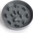 Slow Feeder Dog Bowls, Ceramic Fun Slow Eater Bowl for Small Medium Breed (Grey)