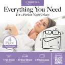 Carressa Linen 100% Egyptian Cotton Full Size Sheets - 600 Series Hydrangeas Collection Full Size Egyptian Cotton Sheets (4 PC, Crisp White), 16" Deep Pocket Sateen Weave Luxury Hotel Bed Sheet Set