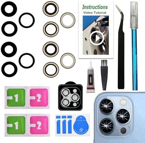 LEAFE for iPhone 14 Pro and iPhone 14 Pro Max Camera Lens Replacement,1 Sets OEM Original Camera Glass Lens with Pre-Installed Adhesive+Repair Tools