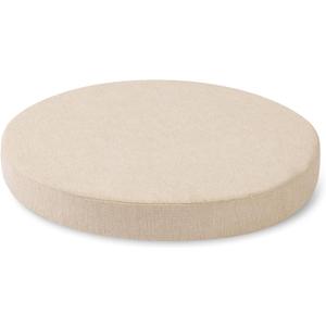 Tromlycs Round Chair Seat Cushion Pad 16 inch for Circle Stool Chairs Non Slip Decorative Foam Cushion Pillow, 1 Piece, 16 x 16 inches, White Beige