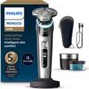 Philips Norelco Shaver i9000 Prestige, Wet & Dry Electric Shaver, Dark Slate Nova, SenseIQ Technology, Triple Lift & Cut System, 360 Rotating Dual SteelPrecision Blades, Charging Stand, XP9204/85 (Gray)