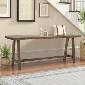 Warmiehomy Solid Wood Bench, 47.2 Rustic Farmhouse Entryway Bench for Living Room Dining Room Hallway Closet Room, Indoors & Outdoors Bench