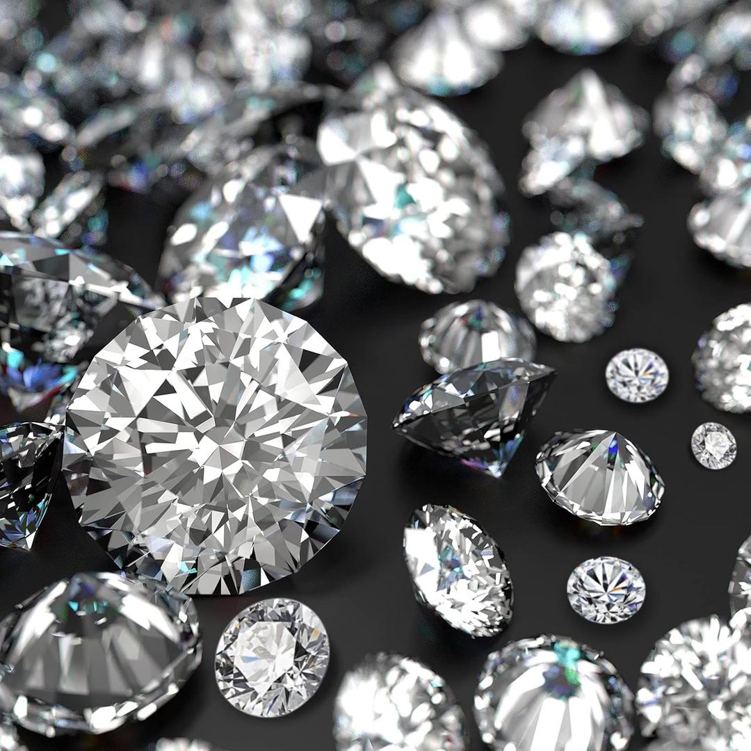 Hicarer 800-Piece Diamond Decorations - Acrylic Diamond Table Scatter Crystals for Vase Fillers, Party Decor (Clear, 30mm, 20mm, 12mm, 8mm, 4mm)