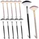12 Pieces Fan Brushes for Facials Slim Soft Face Mask Brush Applicator for Glycolic Acid Peel Mask Esthetician Face Makeup Brush