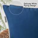 MIULEE Pack of 2 Outdoor Waterproof Pillow Covers Decorative Lumbar Throw Pillows Solid Color Farmhouse Couch Cushion Covers for Patio Tent Bed Sofa Living Room 12x20 Inch Navy Blue