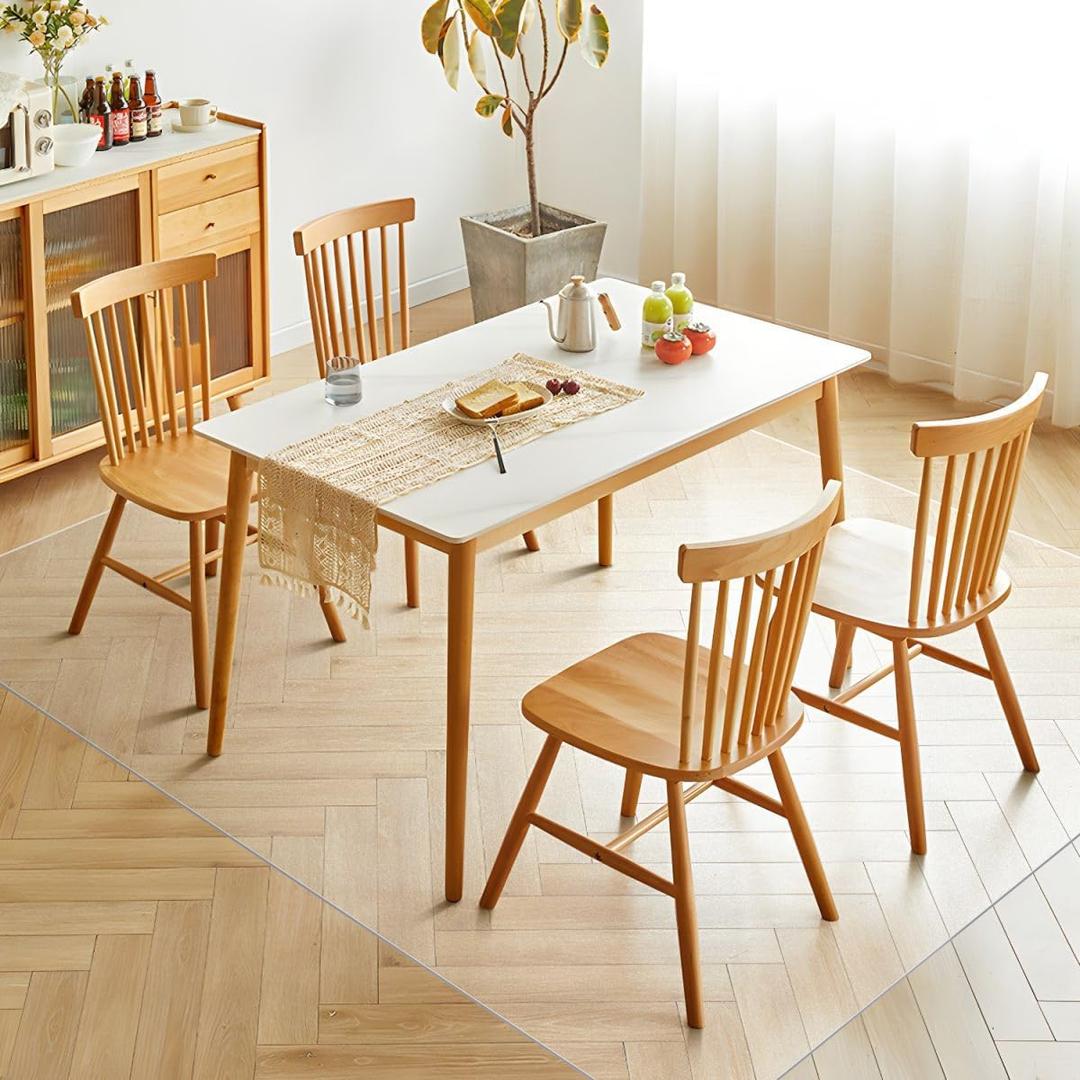 Plastic Floor Mat for Home, 5' x 7' Waterproof Area Rug for Living Room, Non-Slip Area Rug for Dining Room, Vinyl Floor Protector Mat for Kitchen Entryway - Kids & Pet Friendly (Clear)