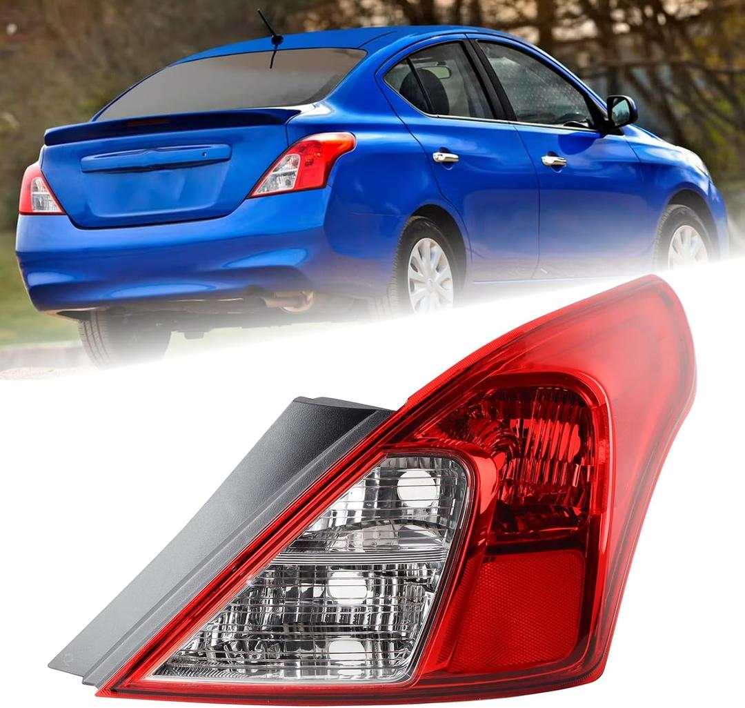 RH USA Type W/Side Light Tail Light Assembly Fit for 2012-2019 Nissan Versa Sedan Rear Lamp Right Passenger Side Rear Lights Without Bulbs 265503AN0A NI2801194