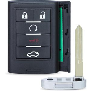 Keyecu Replacement Smart Remote Key Fob 5 Button for Cadillac STS CTS 2008-2013