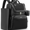 Large Leather Diaper Bag Backpack, Baby Travel Bag with Changing Pad, Insulated Pockets, Stroller Straps and Pacifier Case, Water-Resistant Diaper Bag for Mom and Dad, Black