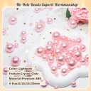 300Pcs Pearl Vase Filler, Ivory Lightpink No Hole Faux Pearl Beads for Centerpieces Vases, Candle Centerpieces, Wedding Birthday Party Home Decor 8/10/14/20mm