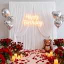 20x10FT Backdrop Curtains with Rod Pockets - Wrinkle Free Photo Stage Backdrop 4 Panels Curtains Drapes for Photography Wedding Party Baby Shower Decorations (White)
