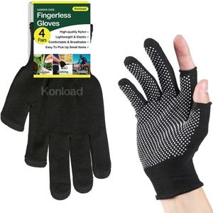 Nylon Work Glove for Garden Cycling Gloves Lightweight (Black)