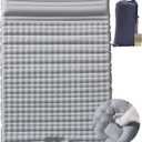 HI FINE CARE Double Camping Pad for 2 Person  Inflatable Sleeping Pad for Tent Camping & Backpacking  Lightweight, Waterproof & Quick Inflation  4 Thick for Camping, Travel & Guests