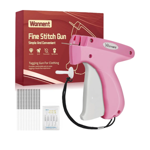 Stitch for Clothes Stitchy Tagging for Clothing Stitchy Quick Clothing Fixer -Includes 1,000 Black Fasteners & 1,000 White Fasteners & 6 Needles(Pink+White)